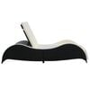 vidaXL Chaise longue avec coussin R&eacute;sine tress&eacute;e Noir