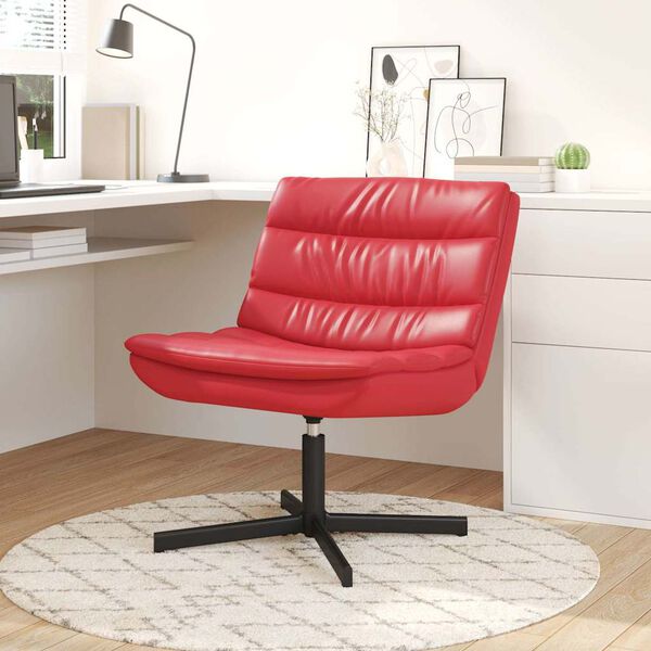 vidaXL Chaise pivotante Rouge 63 x 75 x 76 cm PU