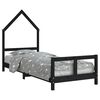 vidaXL Cadre de lit pour enfants noir 80x200 cm bois de pin massif