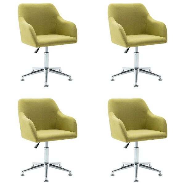 vidaXL Chaises pivotantes &agrave; manger lot de 4 vert tissu