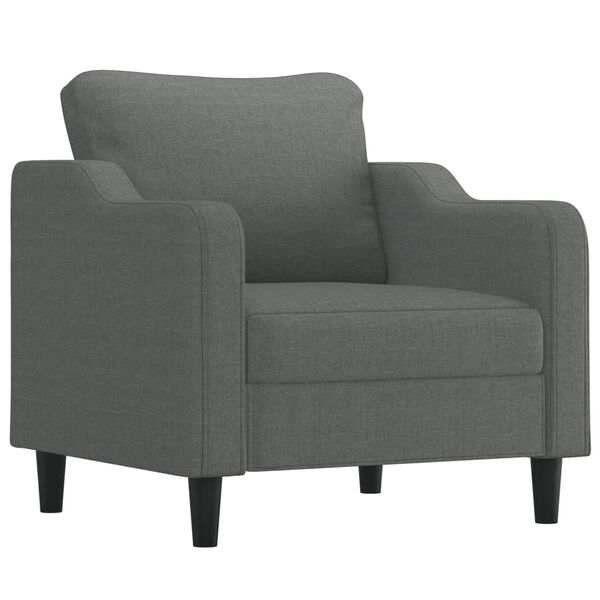 vidaXL Fauteuil avec repose-pied Gris fonc&eacute; 60 cm Tissu