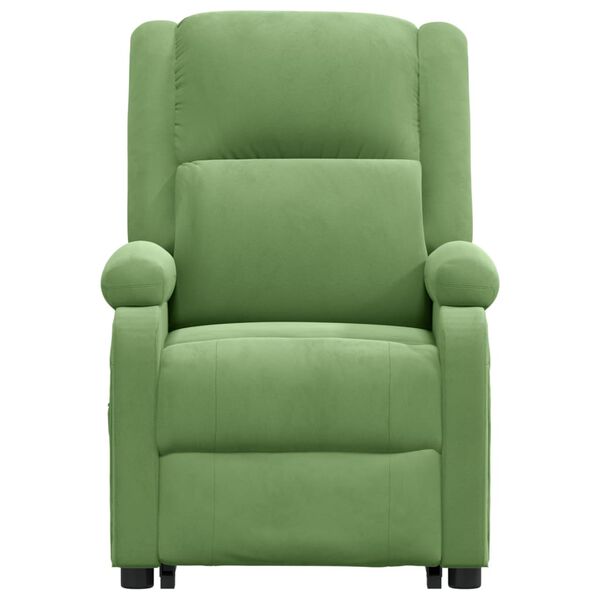vidaXL Fauteuil de massage Vert clair Velours