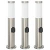 vidaXL Bornes lumineuses avec sortie lot de 3 50 cm acier inoxydable IP44