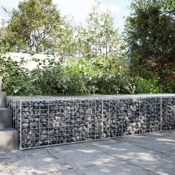 vidaXL Panier gabion avec couvercle 200x100x50 cm fer galvanisé
