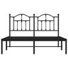 vidaXL Cadre de lit m&eacute;tal sans matelas avec t&ecirc;te de lit noir 140x200cm