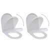 vidaXL Sièges de toilette avec couvercles 2 pcs Plastique Blanc