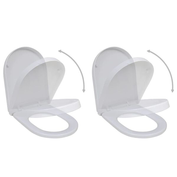 vidaXL Sièges de toilette avec couvercles 2 pcs Plastique Blanc