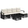 vidaXL Ensemble de canap&eacute; de jardin 6 pc Noir polyrotin