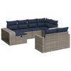 vidaXL Salon de jardin avec coussins 10 pcs gris r&eacute;sine tress&eacute;e