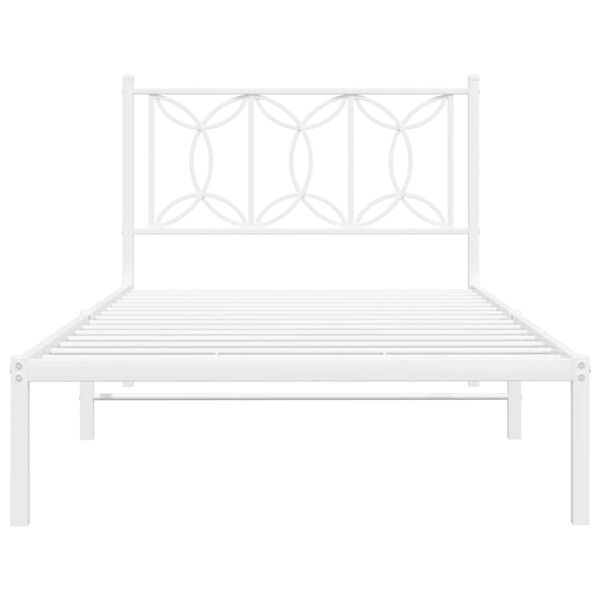 vidaXL Cadre de lit métal sans matelas et tête de lit blanc 100x190 cm