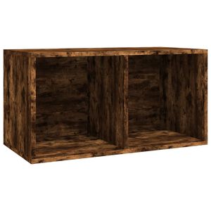 vidaXL Bo&icirc;te de rangement &agrave; disques vinyle Ch&ecirc;ne fum&eacute; 71x34x36 cm Bois