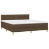vidaXL Sommier &agrave; lattes de lit matelas et LED Marron fonc&eacute; 180x200cm