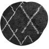 vidaXL Tapis shaggy &agrave; poils longs moderne noir et cr&egrave;me &Oslash; 120 cm