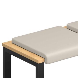 vidaXL Coussin de banc 4 pc Velours Textur&eacute; Avoine Profondeur 35 cm
