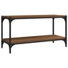 vidaXL Meuble TV Ch&ecirc;ne marron 80x33x41 cm Bois d'ing&eacute;nierie et acier