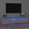 vidaXL Meuble TV avec lumi&egrave;res LED Ch&ecirc;ne sonoma 195x35x40 cm