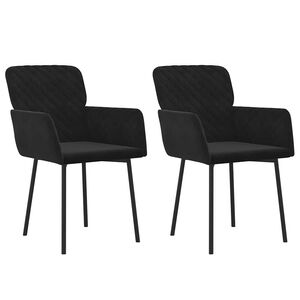 vidaXL Chaises &agrave; manger lot de 2 Noir Velours