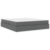 vidaXL Lit avec rangement et matelas Gris foncé 160 x 200 cm Polyester