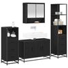 vidaXL Ensemble de mobilier de salle de bain 4 pcs Ch&ecirc;ne noir