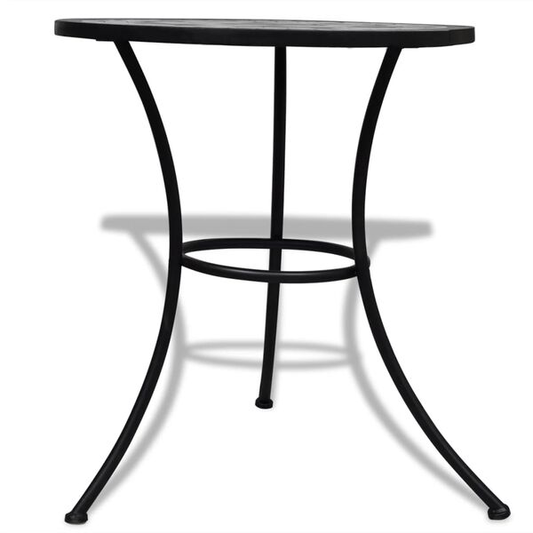 vidaXL Table de bistro Noir et blanc 60 cm Mosa&iuml;que