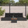 vidaXL Ensemble de canap&eacute; de jardin avec coussin 5 pcs Noir Poly rotin