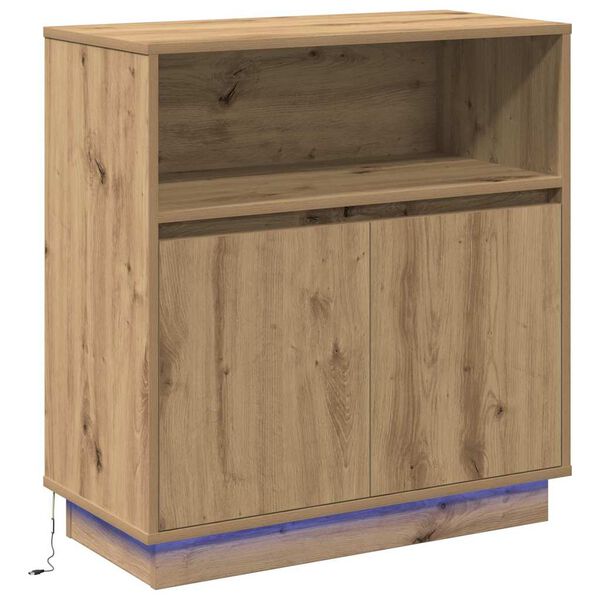 vidaXL Buffet LED Chêne artisanal 71 x 34,5 x 75 cm Bois d'ingénierie