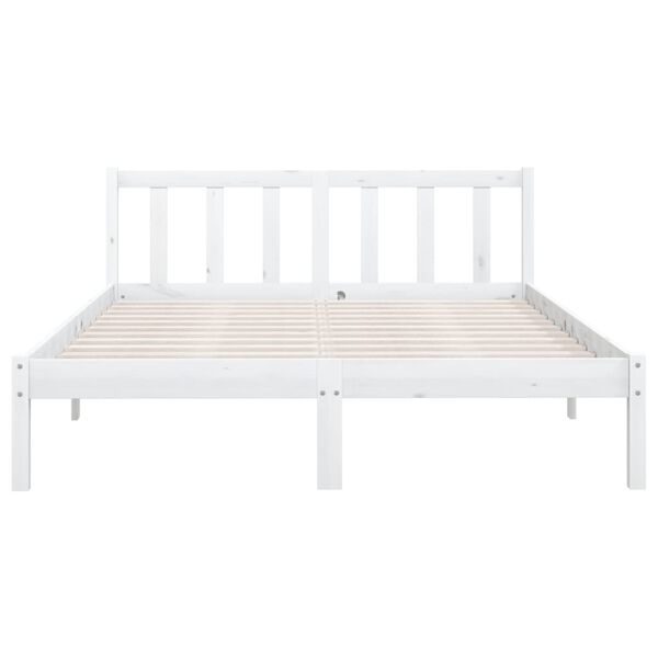 vidaXL Cadre de lit sans matelas blanc bois massif 140x200 cm