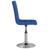 vidaXL Chaise pivotante de salle &agrave; manger Bleu Tissu