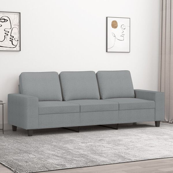 vidaXL Canap&eacute; &agrave; 3 places Gris clair 180 cm Tissu