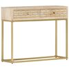 vidaXL Table console doré 90x30x75 cm bois solide de manguier