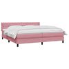 vidaXL Sommier &agrave; lattes de lit avec matelas rose 200x220 cm velours
