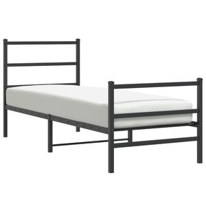 vidaXL Cadre de lit m&eacute;tal sans matelas avec pied de lit noir 80x200 cm