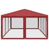 vidaXL Tente de fête avec 10 parois latérales maille rouge 6x4 m PEHD