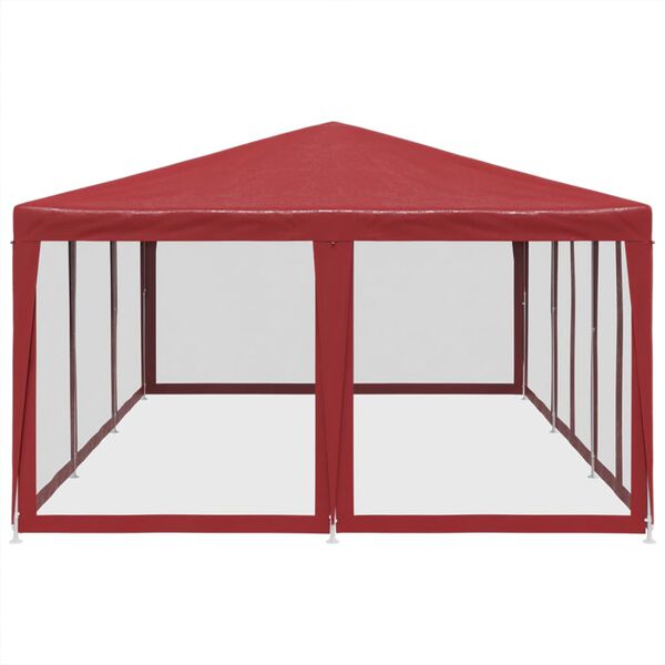 vidaXL Tente de fête avec 10 parois latérales maille rouge 6x4 m PEHD