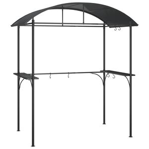 vidaXL Gazebo BBQ et &eacute;tag&egrave;res lat&eacute;rales anthracite 220x115x230cm acier