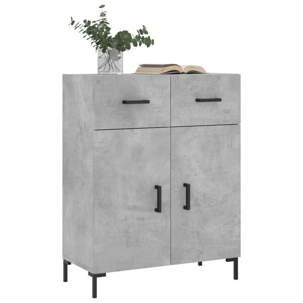 vidaXL Buffet gris b&eacute;ton 69,5x34x90 cm bois d'ing&eacute;nierie