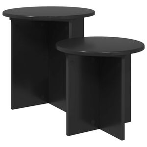vidaXL Ensemble de tables d'appoint 2 pcs Ch&ecirc;ne noir Bois d&rsquo;ing&eacute;nierie