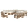 vidaXL Ensemble de canap&eacute;s d'ext&eacute;rieur 13 pcs Blanc Naturel et Cr&egrave;me