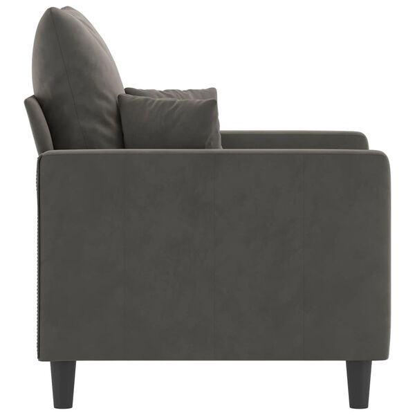 vidaXL Fauteuil Gris fonc&eacute; 60 cm Velours