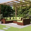 vidaXL Salon de jardin avec coussins 8 pcs marron r&eacute;sine tress&eacute;e