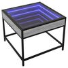 vidaXL Table basse avec LED Infinity sonoma gris 50x50x41 cm