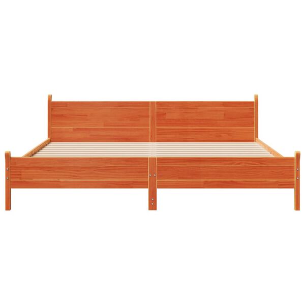 vidaXL Cadre de lit sans matelas cire marron 180x200cm bois pin massif