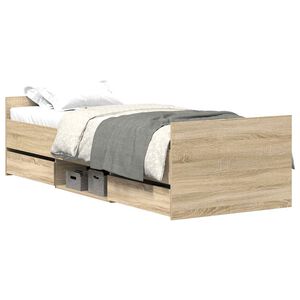 vidaXL Cadre de lit sans matelas ch&ecirc;ne sonoma 100x200 cm
