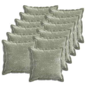 vidaXL Housse de coussin 12 pcs HOUTEN Vert 50 x 50 cm Tissu Chenille