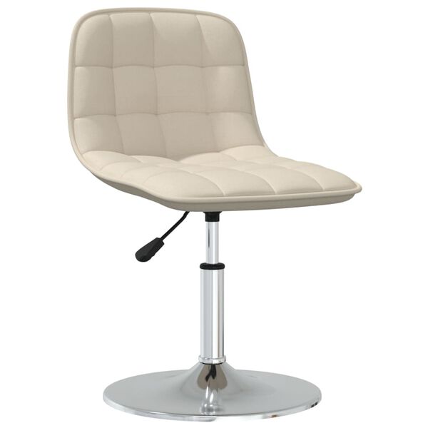 vidaXL Chaises pivotantes &agrave; manger lot de 2 cr&egrave;me tissu