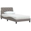 vidaXL Lit avec matelas taupe 100x200 cm tissu