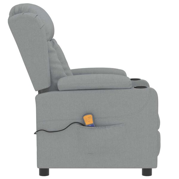 vidaXL Fauteuil de massage Gris clair Tissu