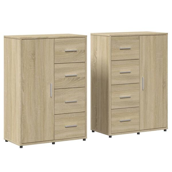 vidaXL Buffets 2 pcs ch&ecirc;ne sonoma 60x31x84 cm bois d'ing&eacute;nierie