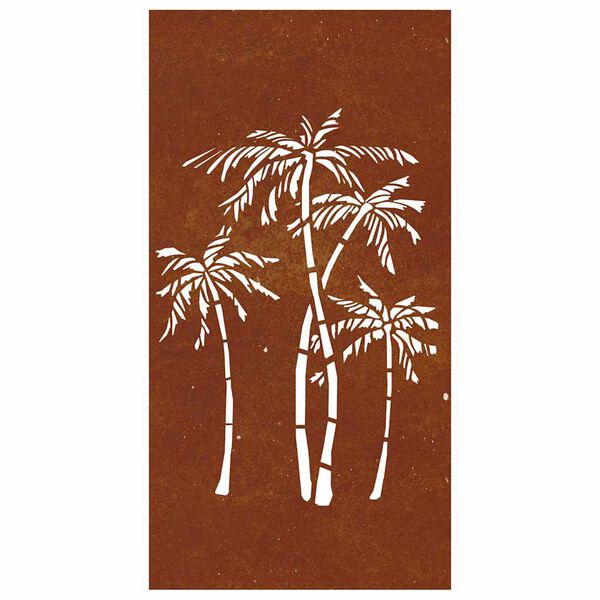 vidaXL D&eacute;coration murale jardin 105x55 cm acier corten design palmier