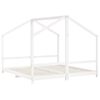 vidaXL Cadre de lit d'enfant blanc 2x(90x190) cm bois de pin massif